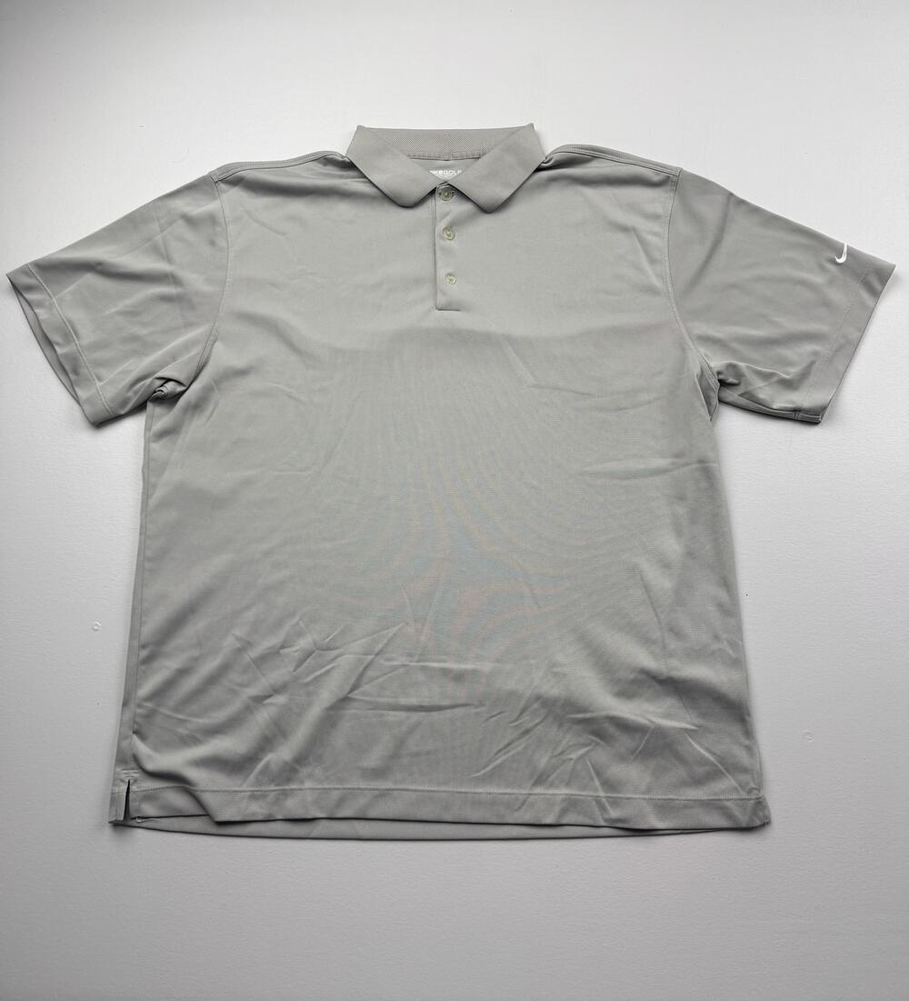 Nike Golf Dri-FIT Polo Shirt Mens XL Gray Short Sleeve Golf Performance Knit